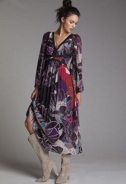Anthropologie Let Me Be Floral Midi Dress