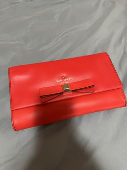 Kate Spade New York Envelope Clutch Purse With Now, Red