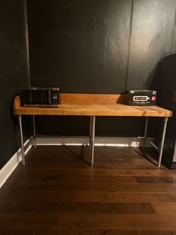 Utility Work Table - butcher block top
