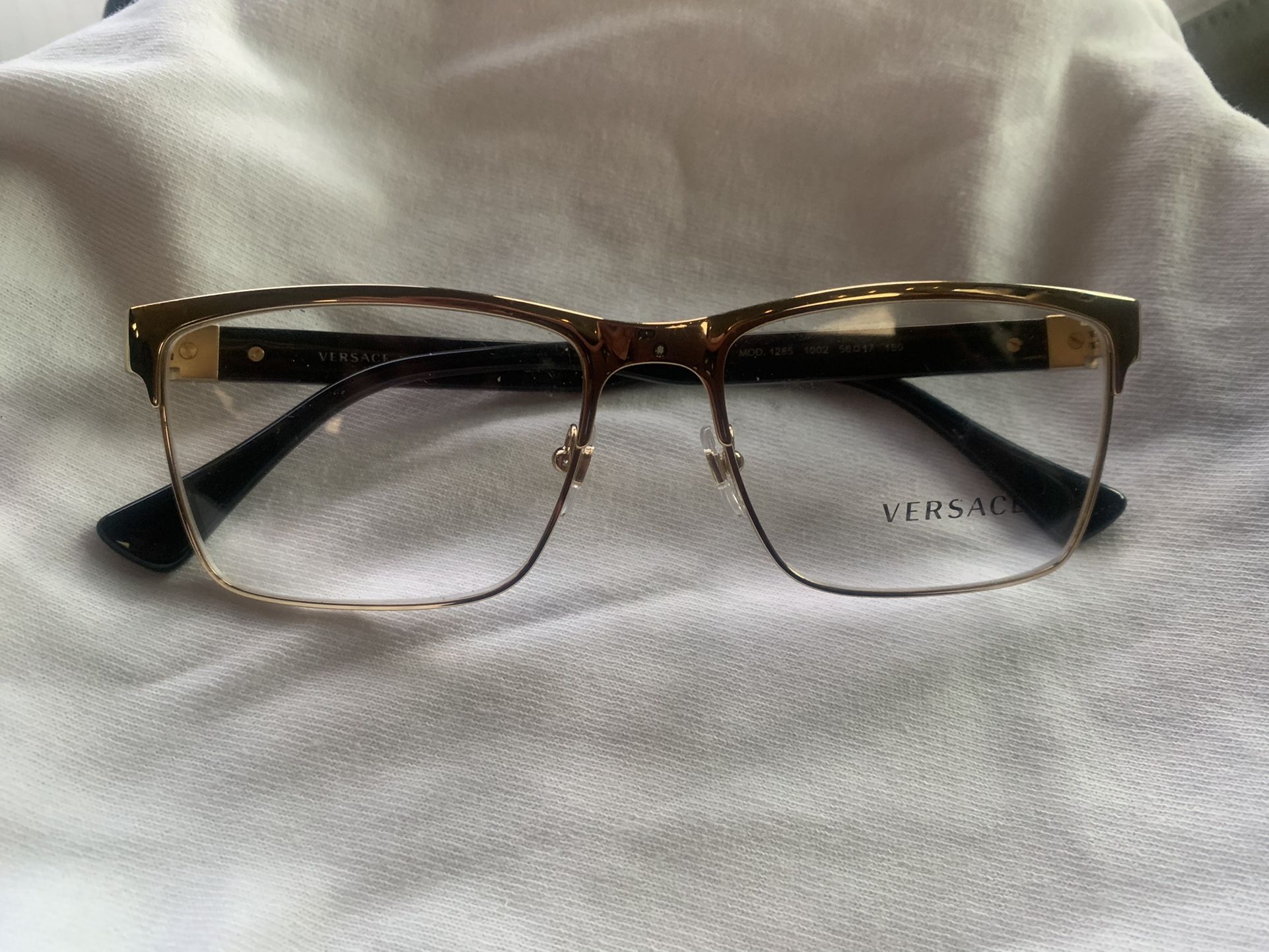 Versace Gold Square Eye Glasses Frames