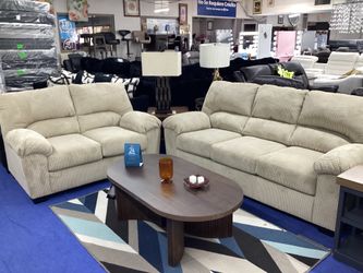 Beige Sofa And Loveseat 