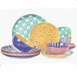 Selamica Ceramic Plates and Bowls Sets,12 Pieces Dinnerware Sets for 4,Scratch Resistant Dish Set,Dishwasher & Microwave Safe, Assorted Colors $79.99