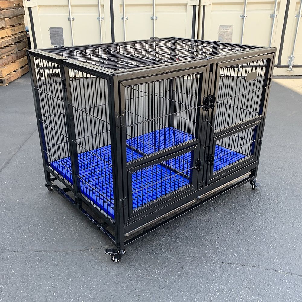 New in Box $180 Folding Heavy Duty Dog Crate 41”x31”x34” Dual Door