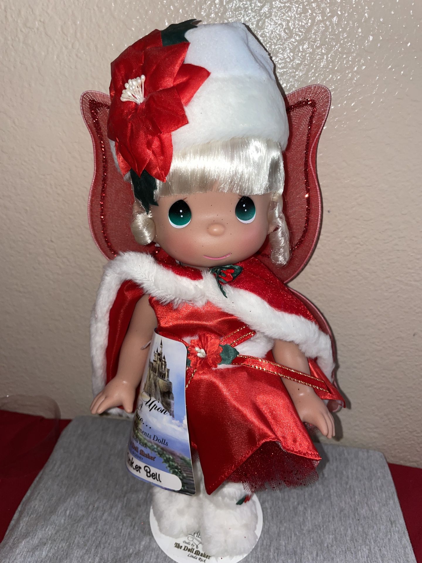 Linda Rick~Precious Moments 12” Vinyl Christmas Doll~ TINKER BELL Disney