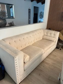 cream white couch