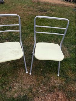 Vintage folding aluminum kids chairs