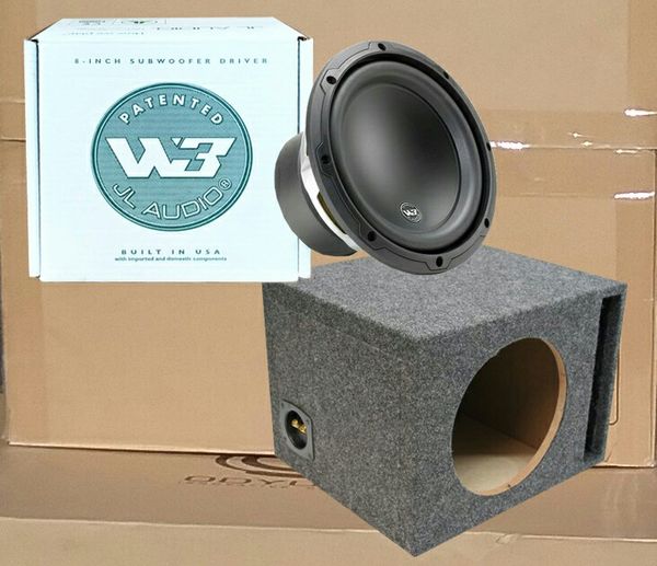 8 Inch W3 Series Car Subwoofer with Ported MDF Box Bass Package JL