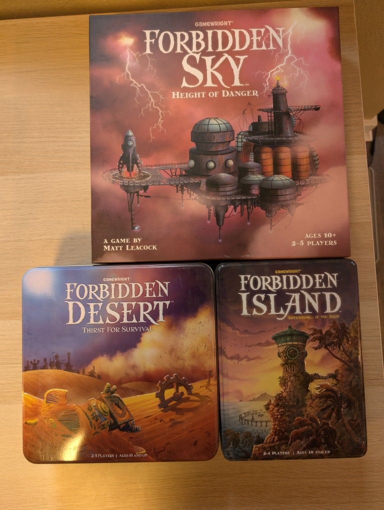 Gamewright's Forbidden Island, Desert, Sky - 3-Pack Board Games