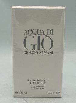 Acqua Di Gio by Giorgio Armani Eau De Toilette Pour Homme 3.4 Fl. oz. 100 MI. New In Sealed Box.