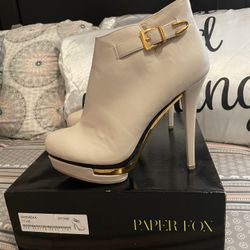 Cream High Heel Bootie 