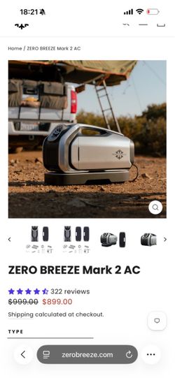 Zero Breeze Mark 2 camping AC unit