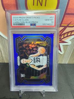 2024 Prizm Draft Picks Caitlin Clark RC Variation Blue Prizm /199 PSA 10