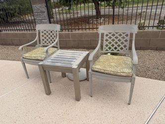 Two chairs and table