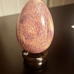 African Carved Stone Egg