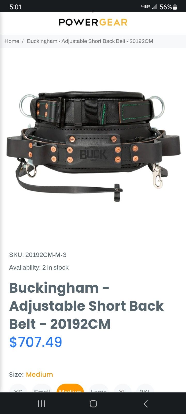 Buckingham Pole Climbing Belt