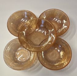 Marigold Carnival Glass Berry Bowl Set