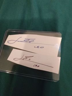 2 Different Leo Messi Signed Autograph Paper Cut