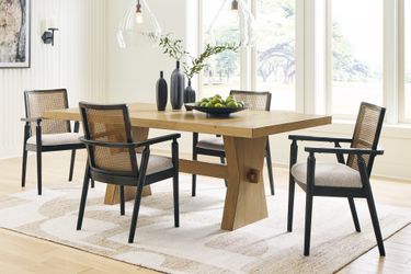 Galliden Black Dining Table with 4 Chairs