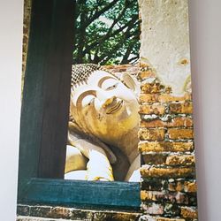 Reclining Buddha Photo On Canvas