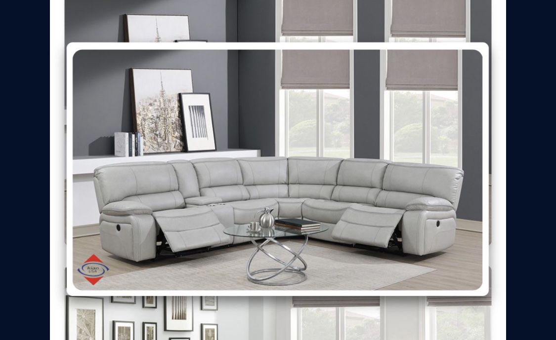 Leather Modular Sectional Recliner 
