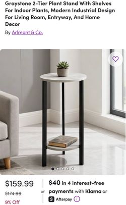 Grey stone plant table