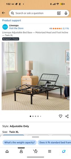 NIB twin XL bed frame adjustable w remote