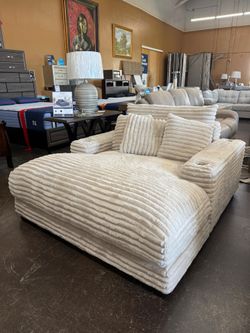 Plush Corduroy Oversized Chaise Lounger
