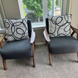 Pair of Ocala Stationary Fabric Accent Chair