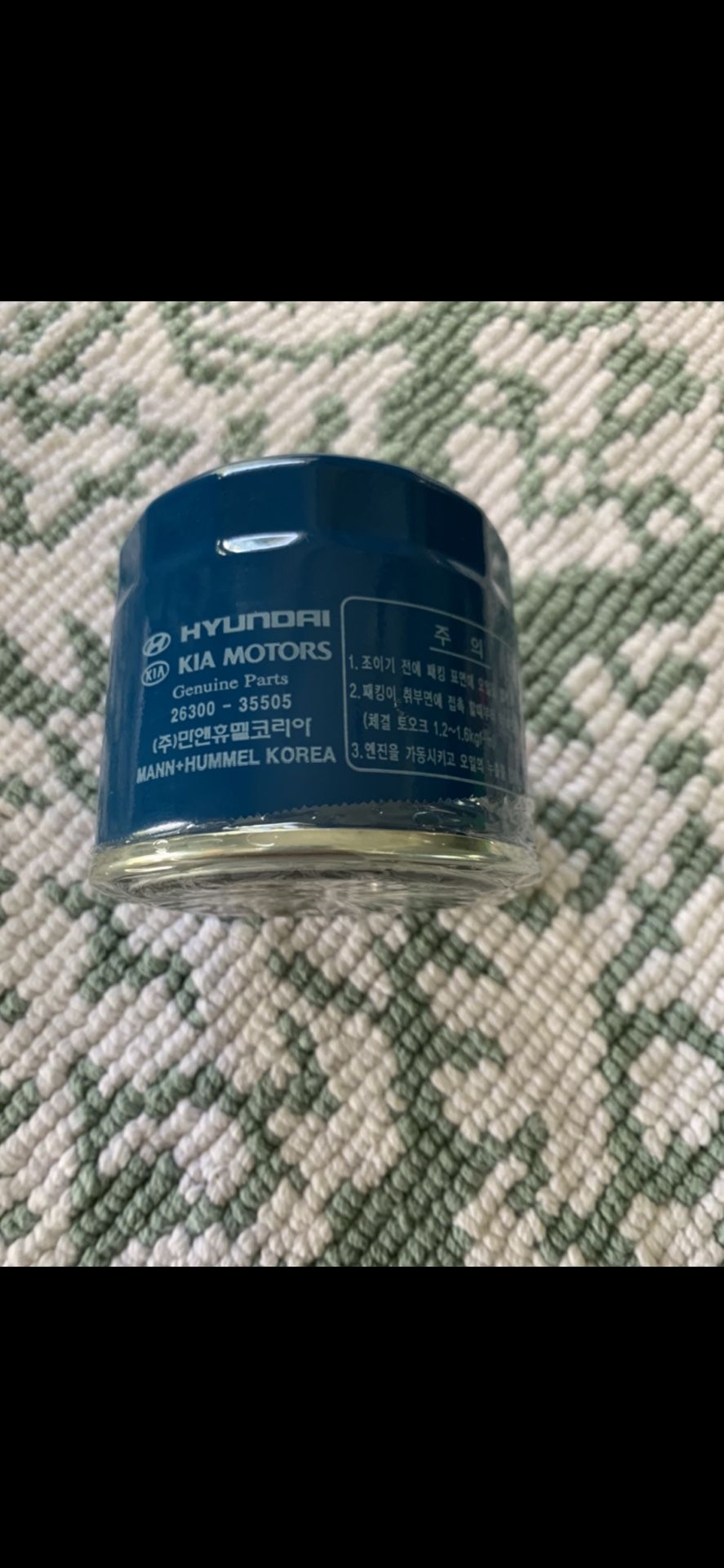 HYUNDAI /KIA ORIGINAL EQUIPMENT OIL FILTER . NEW FROM DEALER.