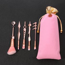 Anime Makeup Brushes Naruto With Pouch Rose Gold