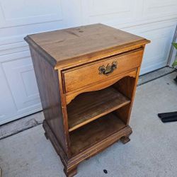 Solid Wood Nightstand Or End Table See The Pictures For Size In Good Condition Very Nice Furniture 
