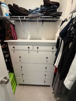 IKEA white wooden dresser HEMNES 6 drawer