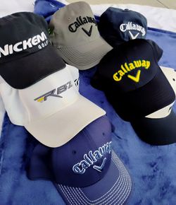 ATTN: GOLFERS- 7 LN VGC GOLF-ball hats N Golf Club Bags