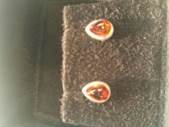 Sterling silver Amber studs