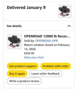 12000lb winch and winch mount plate for jeep truck