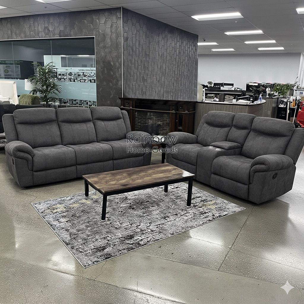 Recliner (Set Of 2pc), Loveseat Sofa + 3-Seater Couch