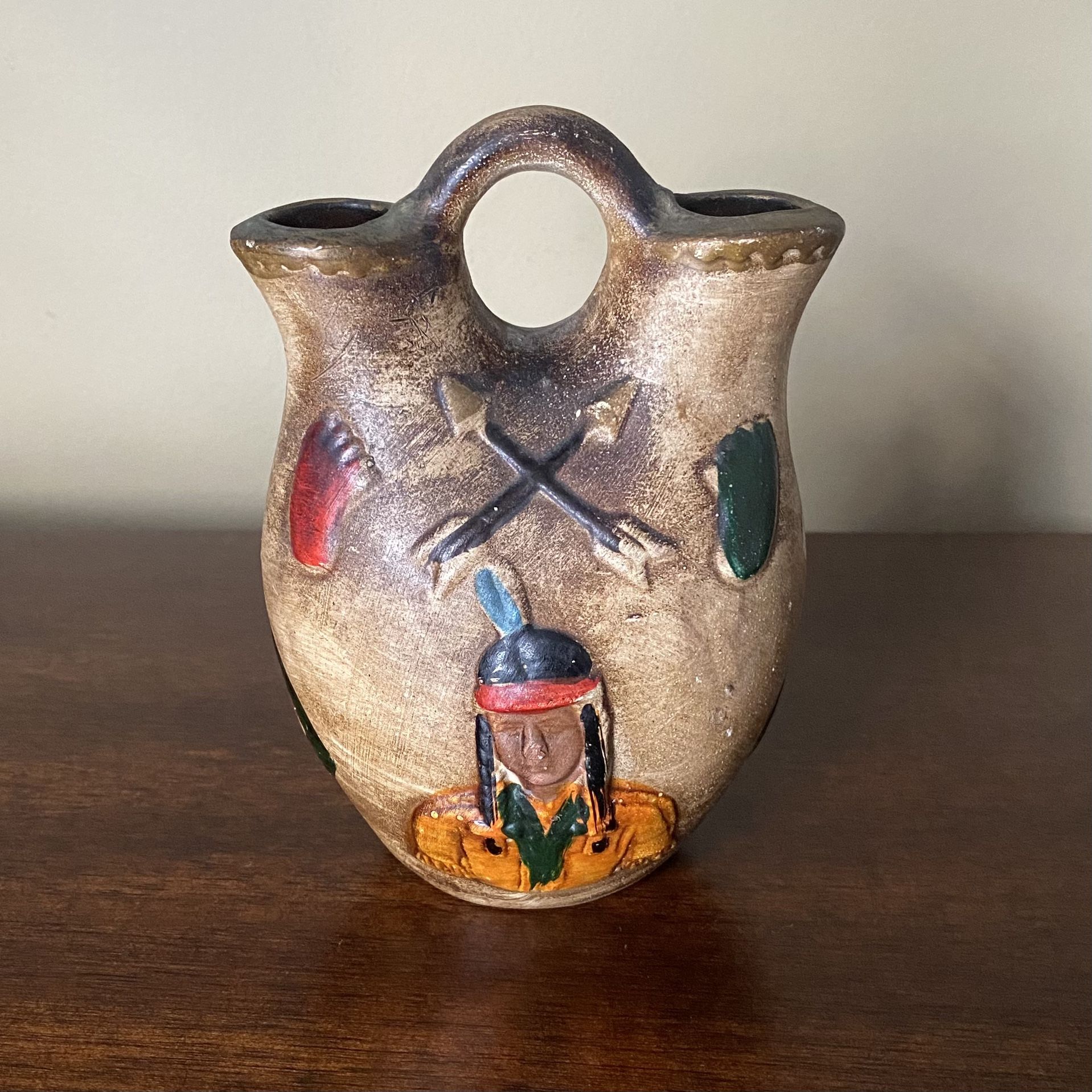 Native American Wedding Pottery Pitcher