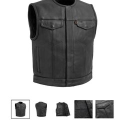 Leather Motorcycle Vest First Classic Mfg. Xl