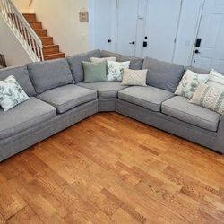Beautiful Pottery Barn large Gray sectional in excellent condition!