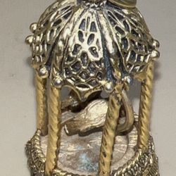 To Wear On Chain For Necklace! 1950s Or Up To Late 60s Vintage Corday Love Birds Cage Toujours Moi Pendant Solid Perfume Compact