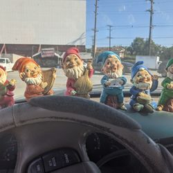 1968 Kurt Adler Paper Mache 6 Drarfs Elves