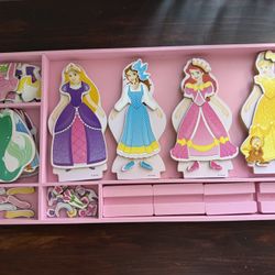 Melissa & Doug Disney Princess Deluxe Wooden Magnetic Dress-Up set. 