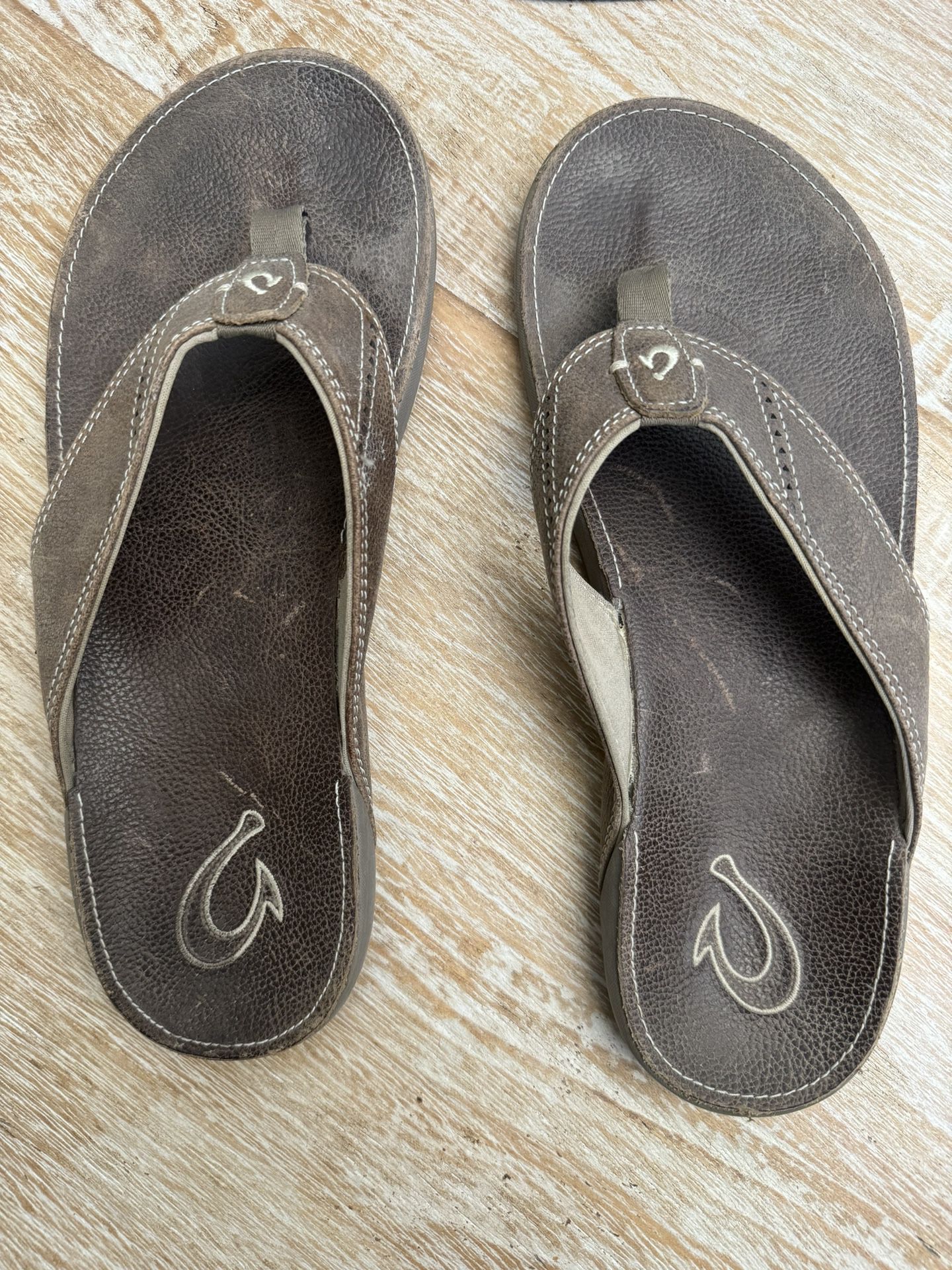 Men’s Olukai Leather Flip-flops