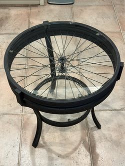 Glass and metal table