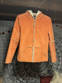 Soft Suede Shearling Jacket With Hood