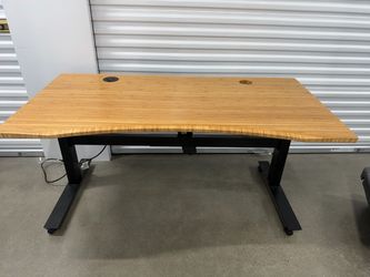 Uplift Desk Standing Desk with commercial grade legs and carbonized bamboo table top (60”x30”)