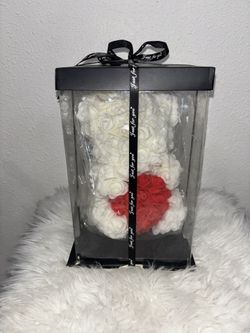 Teddy bear Foam Roses White Valentine’s 