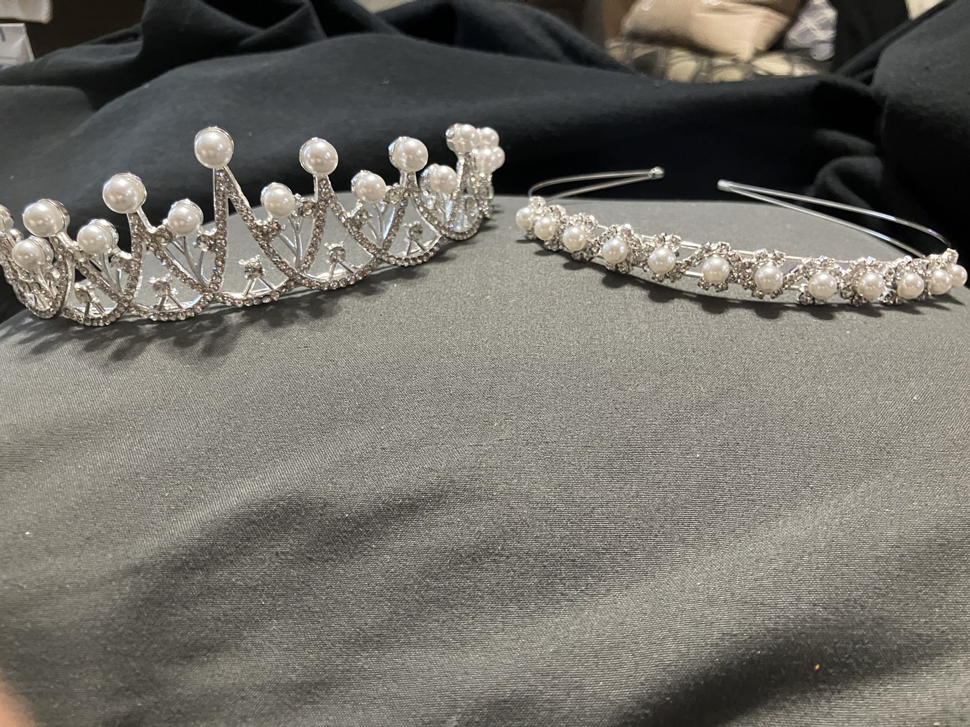 Beautiful Pearl Crown And Tiara Headband
