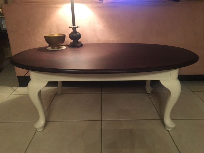 Queen Anne Refurbished Coffee Table For, Painted Queen Anne Coffee Table
