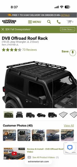 DV8 Offroad Roof Rack